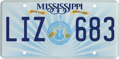 MS license plate LIZ683