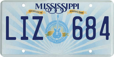MS license plate LIZ684
