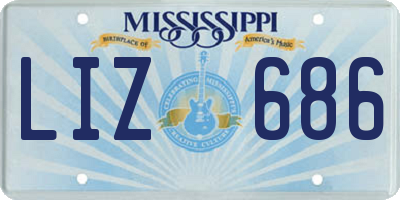MS license plate LIZ686