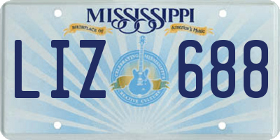 MS license plate LIZ688