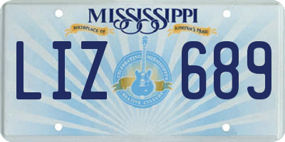 MS license plate LIZ689