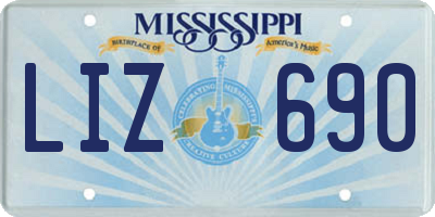 MS license plate LIZ690