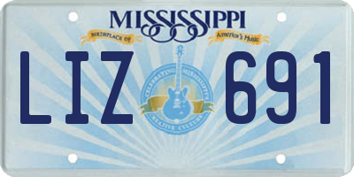 MS license plate LIZ691