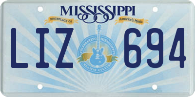MS license plate LIZ694