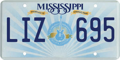 MS license plate LIZ695