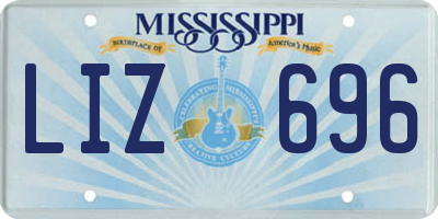 MS license plate LIZ696
