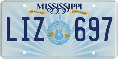 MS license plate LIZ697