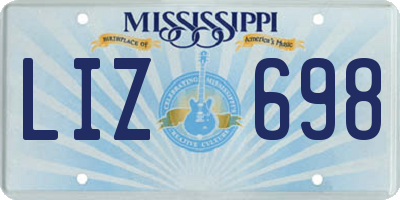 MS license plate LIZ698