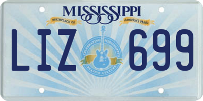 MS license plate LIZ699