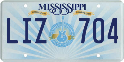 MS license plate LIZ704