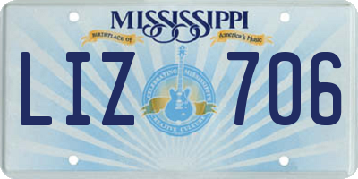 MS license plate LIZ706