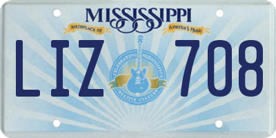 MS license plate LIZ708