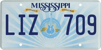 MS license plate LIZ709