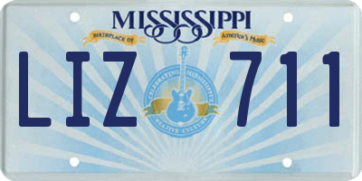 MS license plate LIZ711