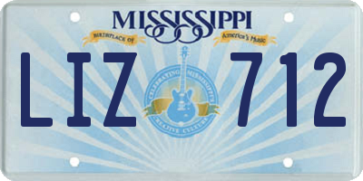 MS license plate LIZ712