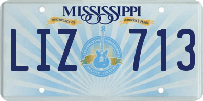 MS license plate LIZ713