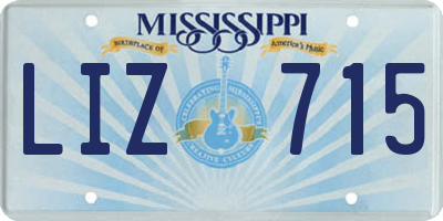 MS license plate LIZ715