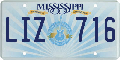 MS license plate LIZ716