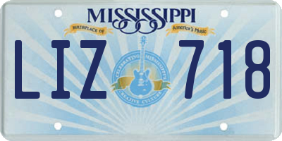 MS license plate LIZ718
