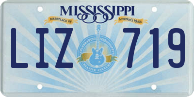 MS license plate LIZ719