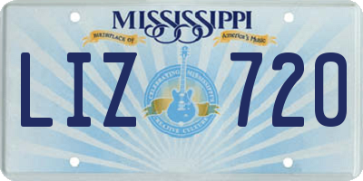 MS license plate LIZ720