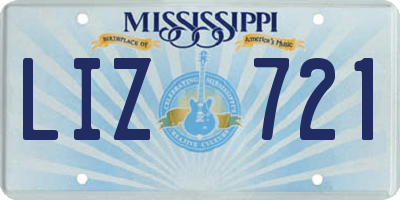 MS license plate LIZ721