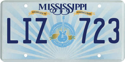 MS license plate LIZ723