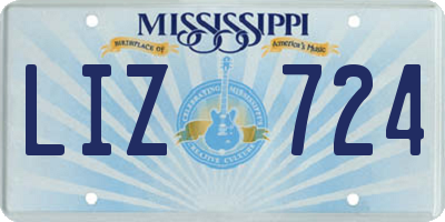 MS license plate LIZ724