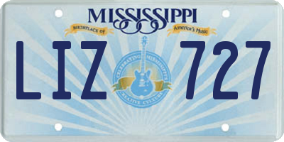 MS license plate LIZ727