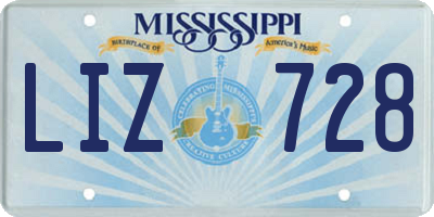 MS license plate LIZ728
