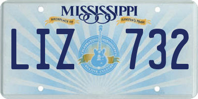 MS license plate LIZ732