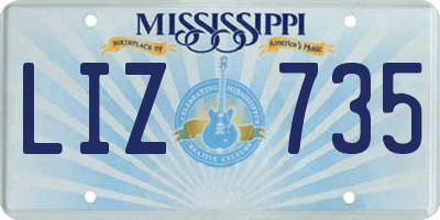 MS license plate LIZ735