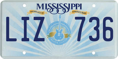 MS license plate LIZ736