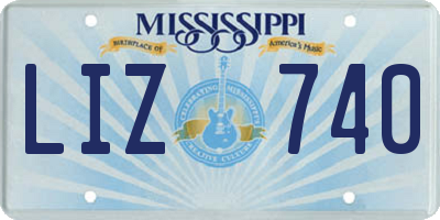 MS license plate LIZ740