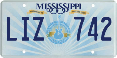 MS license plate LIZ742