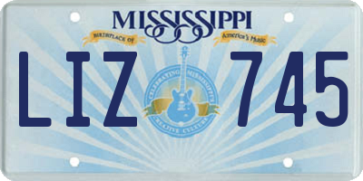 MS license plate LIZ745