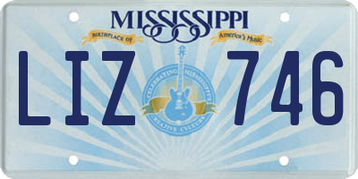 MS license plate LIZ746