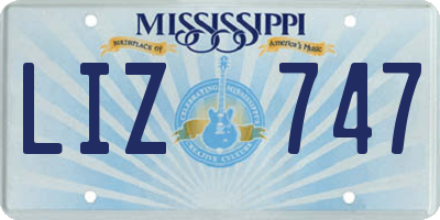 MS license plate LIZ747