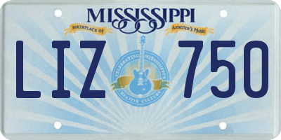 MS license plate LIZ750