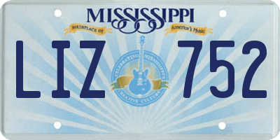 MS license plate LIZ752