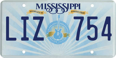 MS license plate LIZ754