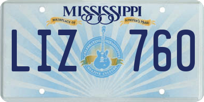 MS license plate LIZ760