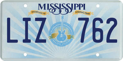 MS license plate LIZ762