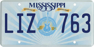 MS license plate LIZ763