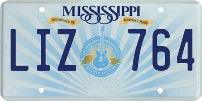 MS license plate LIZ764
