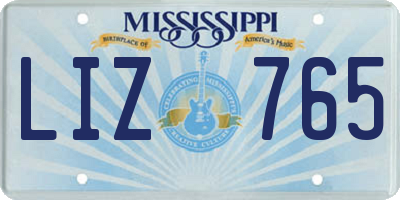 MS license plate LIZ765