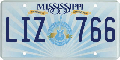 MS license plate LIZ766