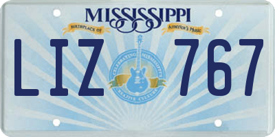 MS license plate LIZ767
