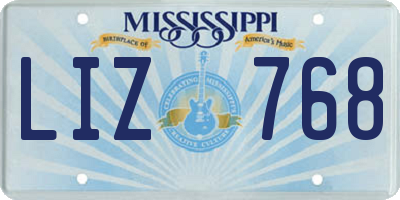 MS license plate LIZ768