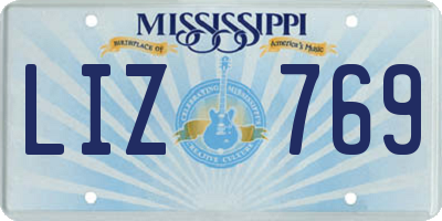 MS license plate LIZ769